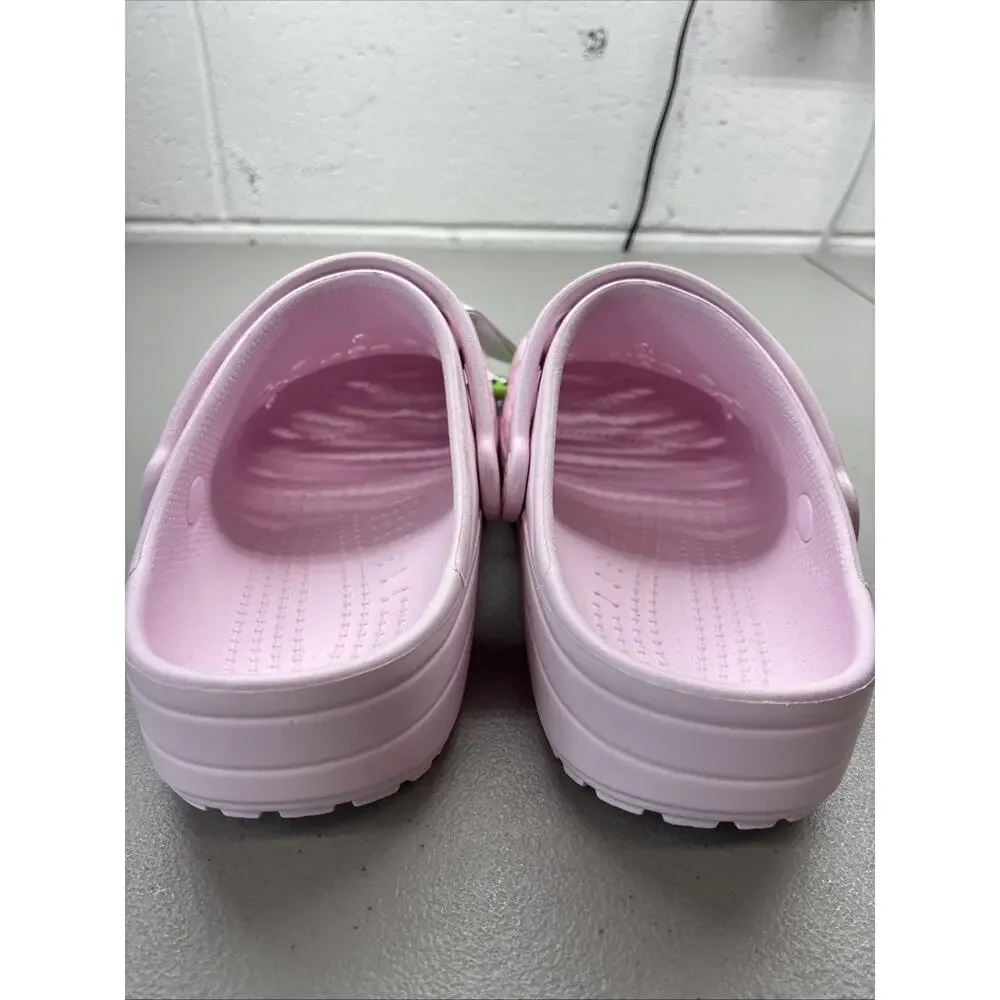 Crocs Kids' Classic Floral Cut Out Clogs Light Pink #210943-6ZW Size 5 J5 New